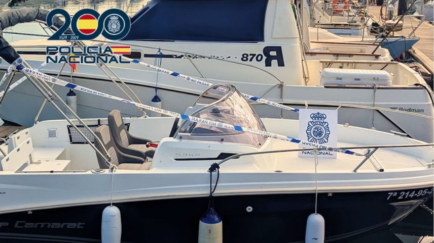 Embarcação recuperada em Algeciras. (Foto: POLICÍA NACIONAL)