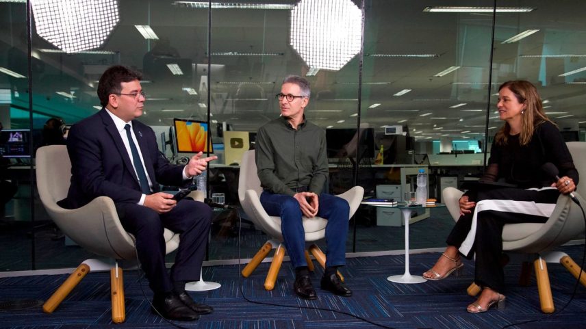 Romeu Zema e Rafael Fonteles participam de entrevista no Globo (Foto: Júlia Aguiar)