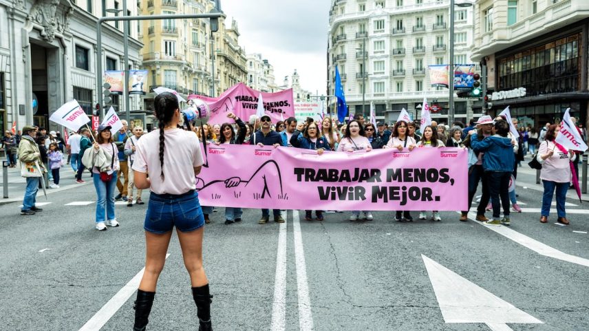 Manifestação do 1 de Maio na Gran Vía de Madrid. (Foto: Claudio Álvarez)