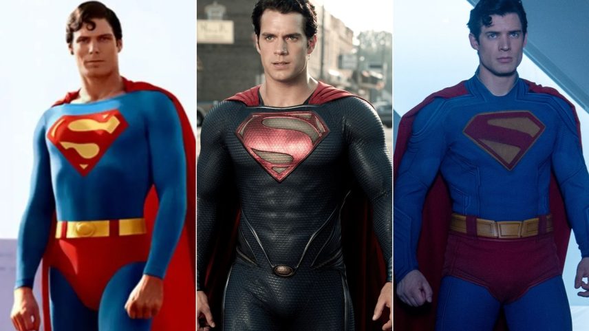 Christopher Reeve, Henry Cavill e David Corenswet interpretaram o Superman nos cinemas (Foto: Divulgação)