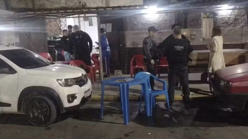Bar em Maricá que foi cenário da execução a tiros de um policial militar lotado no 16° BPM (Olaria) (Foto: Polícia Militar/Reprodução G1)