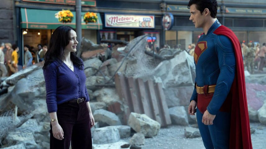 Cena do filme 'Superman' com David Corenswet e Rachel Brosnahan (Foto: Cortesia Warner Bros)