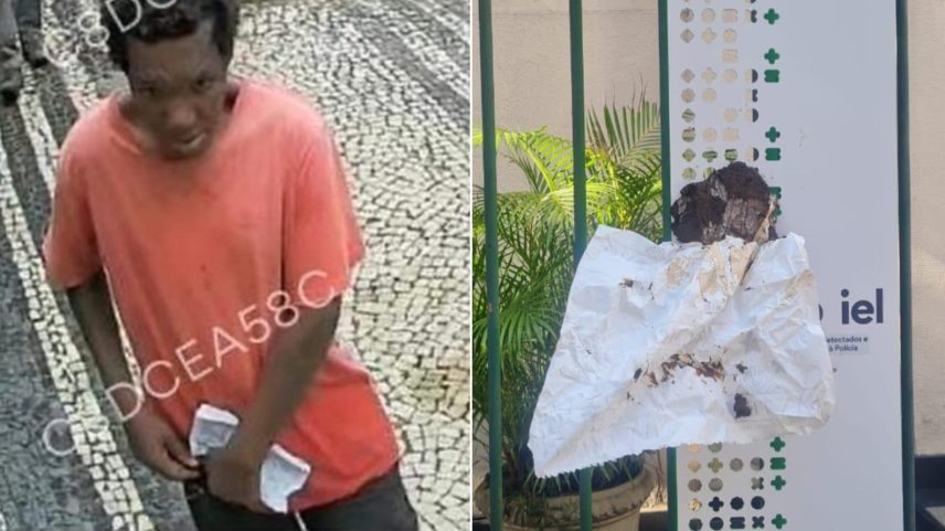 Um homem esfregou um embrulho com fezes na entrada da Igreja Presbiteriana de Copacabana. (Foto: Reprodução/Instagram/Igreja Presbiteriana de Copacabana)