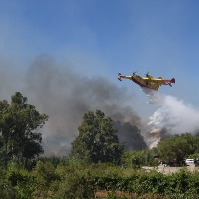 Incêndio florestal atinge praia na Itália e força banhistas a evacuarem a área
