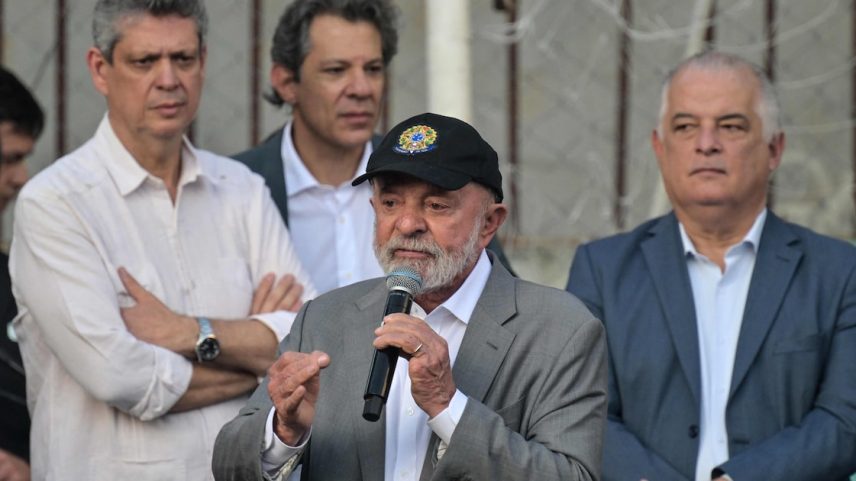 O presidente do Brasil, Luiz Inácio Lula da Silva, participa de um evento em São Paulo, Brasil (Foto: Nelson Almeida/AFP)