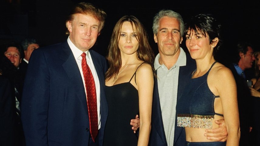 Donald Trump, Melania, Jeffrey Epstein e Ghislaine Maxwell (Foto: Davidoff Studios/Getty Images)
