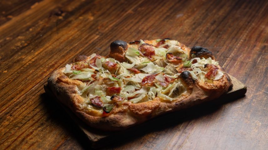 Pizza Fradique, criação da Pizza da Mooca, que reuniu os restaurantes da rua Fradique Coutinho em uma ação especial (Foto: Juliana Primon/Divulgação)