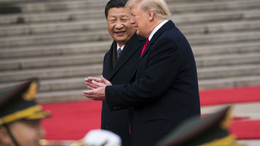 Presidentes da China, Xi Jinping, e dos EUA, Donald Trump, durante visita de Estado em Pequim, em 9 de novembro de 2017 (Foto: Doug Mills / The New York Times)