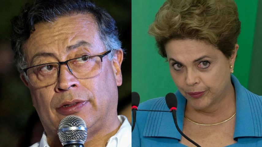 Gustavo Petro e Dilma Roussef (Foto: REUTERS/Marckinson Pierre e Lula Marques/Agência PT)