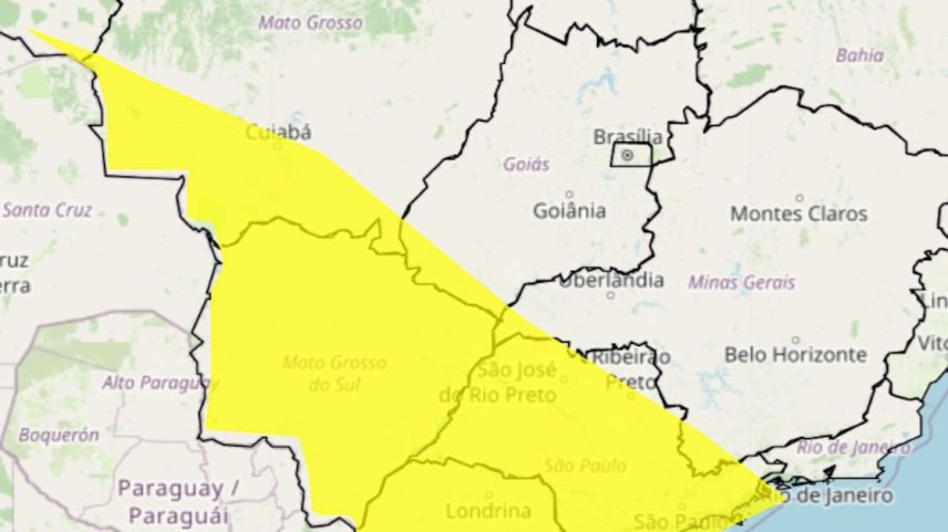 Inmet emite alerta de queda de temperaturas em Estados brasileiros. (Foto: Reprodução/Inmet)