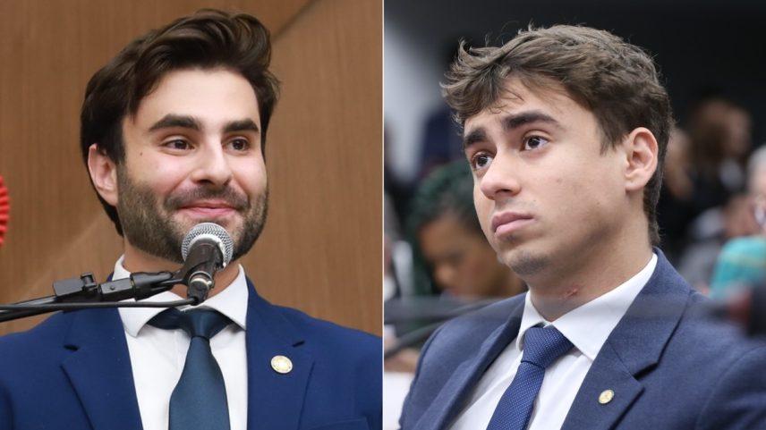 Vereador de BH Pedro Rousseff (PT), à esquerda, e o deputado federal Nikolas Ferreira (PL-MG): conflito nos tribunais (Foto: Montagem com fotos de Cláudio Rabelo/CMBH e Kayo Magalhães/Câmara dos Deputados)