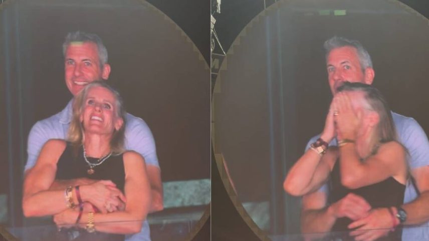 Casal é flagrado por câmera romântica em show de Coldplay (Foto: Reprodução)