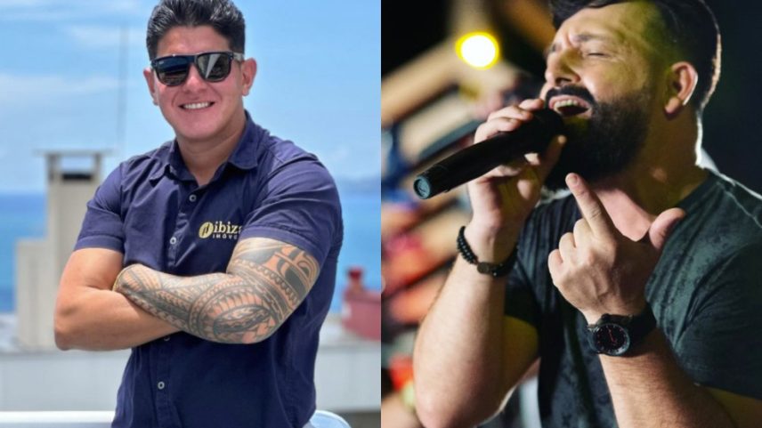 Corretores Thiago Adolfo e Deyvid Luiz Leite foram mortos a tiros em uma imobiliária de Balneário Piçarras (SC) (Foto: Redes sociais/ Reprodução)