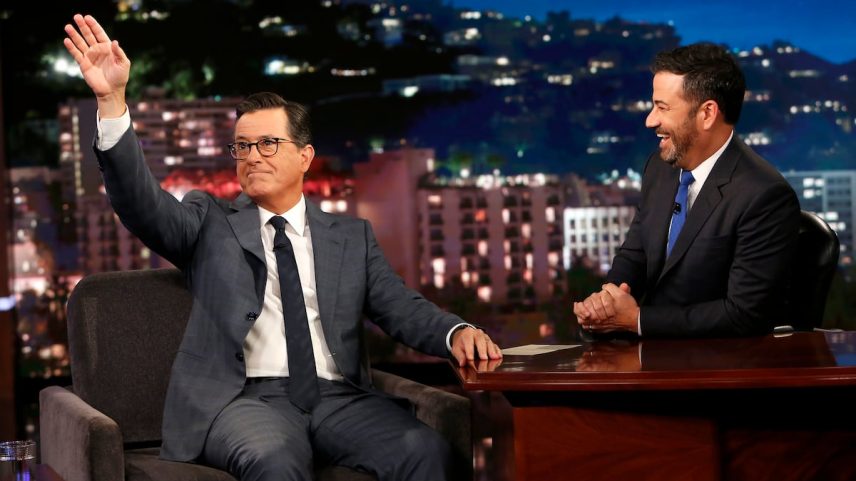 Stephen Colbert, no programa de Jimmy Kimmel. (Foto: Randy Holmes - Disney General Entertainment Con)