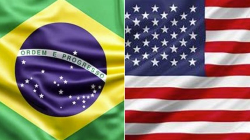 Bandeiras do Brasil e dos Estados Unidos (Foto: Montagem)
