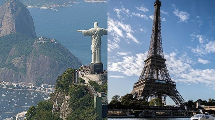 Rio de Janeiro e Paris — Foto: Fernando Maia/Riotur e Martin Bureau/AFP