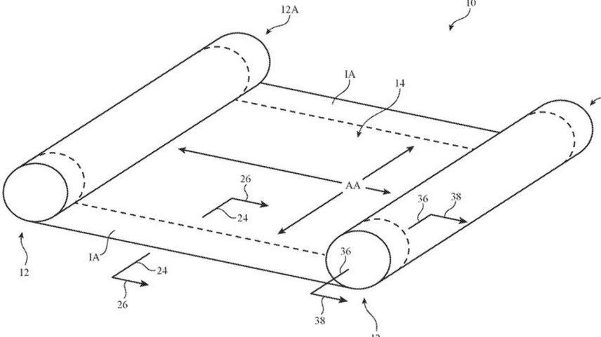 Protótipo de tela enrolável para iPhone em desenvolvimento pela Apple (Foto: Reprodução/Apple Insider)