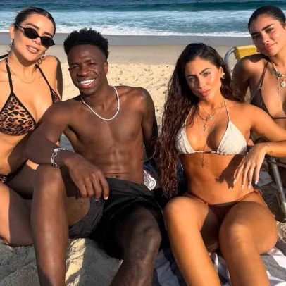 Vini Jr. é criticado por curtir praia apenas com influenciadoras brancas