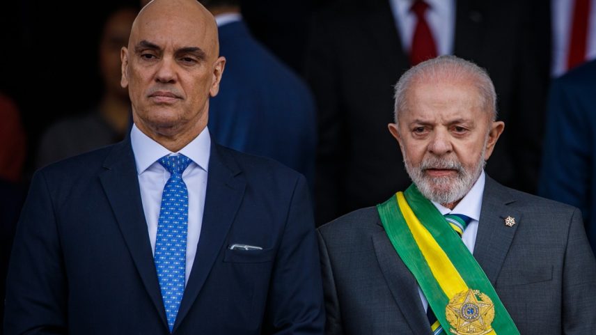Presidente Lula e Alexandre de Moraes (STF) no 7 de Setembro - Desfile celebra o Dia da Independência do Brasil na Esplanada dos Ministérios, em Brasília (Foto: Brenno Carvalho / Agência O Globo)