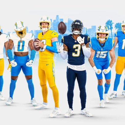 Chargers apresentam novos uniformes dourados e azuis para a temporada de 2025