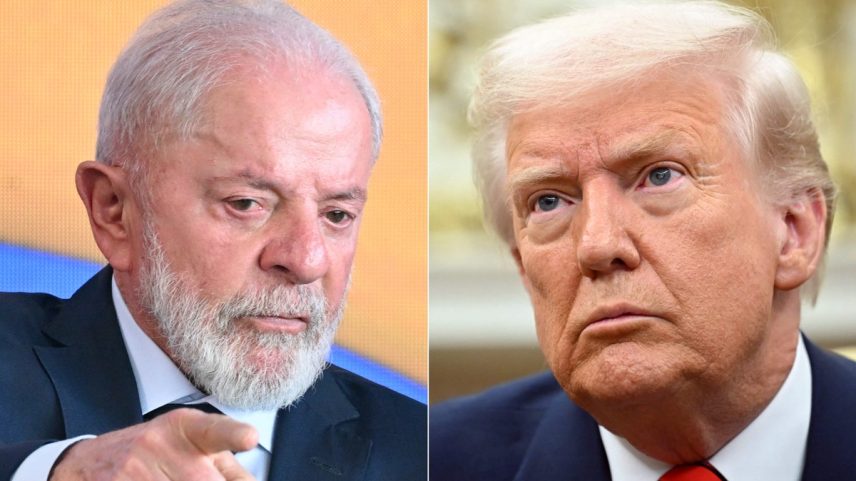 Presidente Luiz Inácio Lula da Silva e Donald Trump — Foto: Evaristo Sá/AFP e Mandel Ngan/AFP