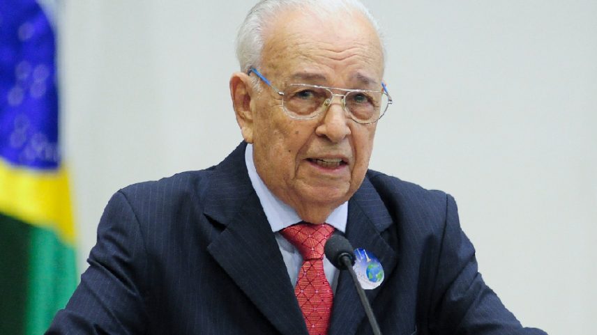 Pastor Gedelti Gueiros, fundador da Igreja Cristã Maranata, durante homenagem aos 50 anos da congregação em 2018 (Foto: Pedro França/Agência Senado)