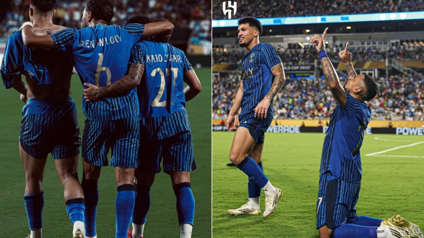 Renan Lodi, Marcos Leonardo, Kaio Cesar e Malcom formam quateto brasileiro do Al-Hilal (Foto: Reprodução/Al Hilal)