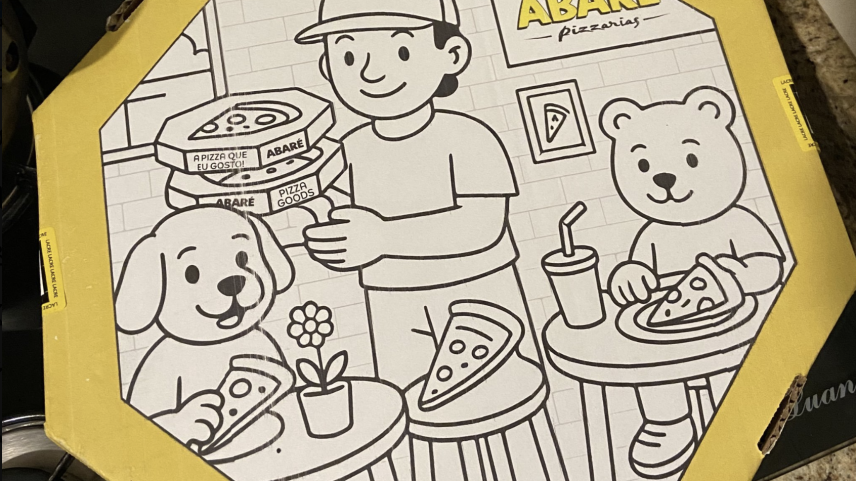 Posts de caixas de pizza com desenhos inspirados em Bobbie Goods estão viralizando nas redes (Foto: Reprodução)