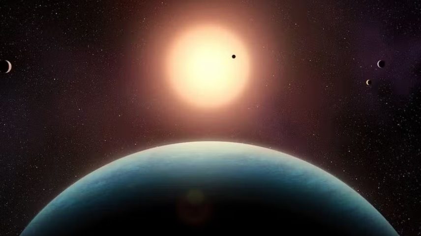 Ilustração do sistema planetário de L 98-59 (Foto: Benoît Gougeon/UdeM)