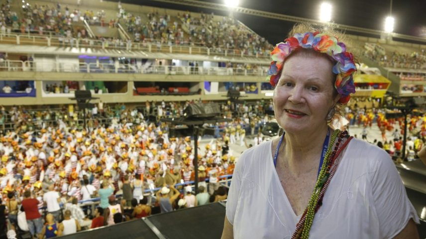 Maria Augusta no Sambódromo no carnaval de 2015 (Foto: Antônio Scorza/13-2-2015)