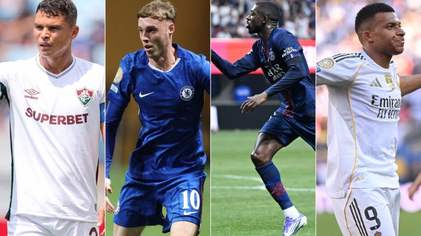 Fluminense, Chelsea, PSG e Real Madrid estão na semifinal da Copa do Mundo de Clubes (Foto: Michael Reaves / GETTY IMAGES NORTH AMERICA / Getty Images via AFP; ALEX GRIMM / GETTY IMAGES NORTH AMERICA / Getty Images via AFP; PATRICIA DE MELO MOREIRA / AFP; David Ramos / GETTY IMAGES NORTH AMERICA / Getty Images via AFP)