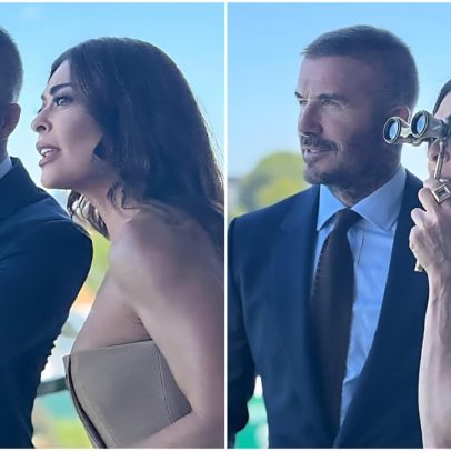 Juliana Paes se diverte com David Beckham durante encontro em Londres