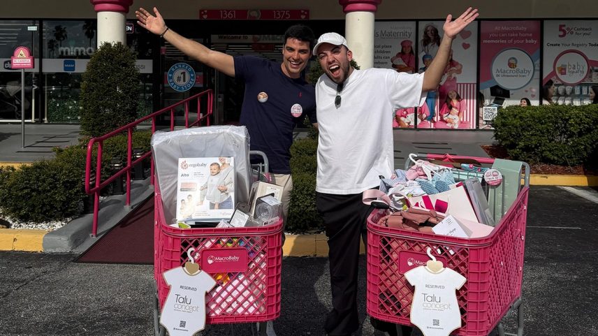Lucas Rangel e Lucas Bley montam enxoval do primeiro filho em Orlando (Foto: Divulgação)