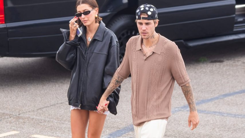 Hailey e Justin Bieber em Nova York, no dia 29 de agosto de 2023. (Foto: Gotham / GC Images)