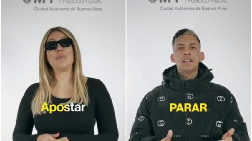 Wanda Nara e L-Gante gravam retratação por divulgarem plataformas de apostas ilegais na Argentina (Foto: Reprodução/Ministerio Público Fiscal)