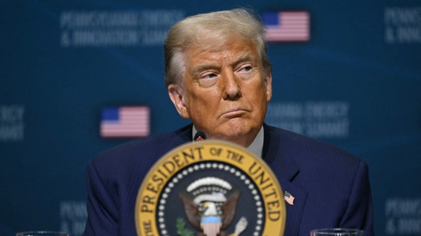 O presidente dos EUA, Donald Trump, durante evento sobre energia na Pensilvânia (Foto: ANDREW CABALLERO-REYNOLDS / AFP)