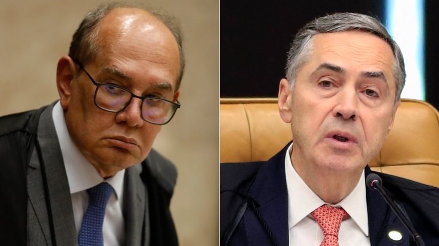 Ministros Gilmar Mendes e Luís Roberto Barroso em sessão do STF (Foto: Agência O Globo)