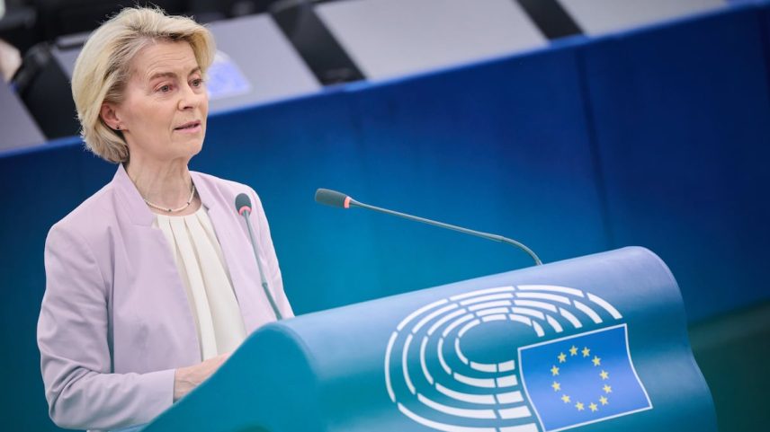A presidenta da Comissão Europeia, Ursula von der Leyen, em Estrasburgo esta semana. (Foto: DPA via Europa Press)