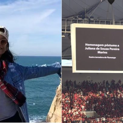 Flamengo presta homenagem a Juliana Marins antes de jogo no Maracanã