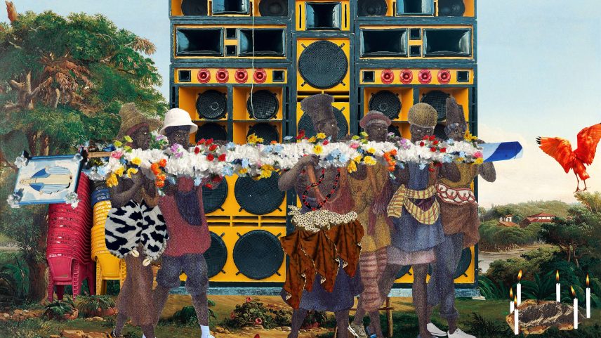 Espera da reza pro bater do tambor da série radiola da promessa (2024), de Gê Viana na exposição 'Maranhão na Jamaica' - Lima Galeria/Cortesia (Foto: Lima Galeria/Cortesia)