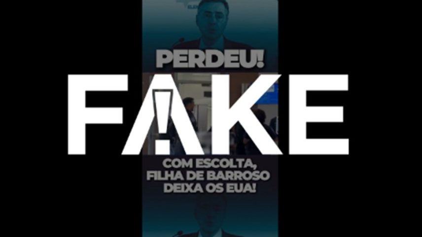É #FAKE que vídeo mostre filha de Barroso sendo escoltada por policiais em aeroporto dos EUA (Foto: Reprodução)