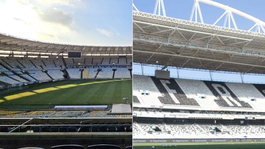 Atos de racismo foram cometidos no Maracanã e no Nilton Santos (Foto: Reprodução e DIEGO MARANHAO / AFP)