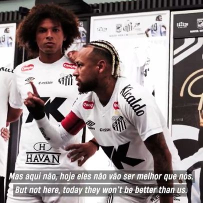 Neymar motiva Santos com discurso antes da vitória sobre o Flamengo
