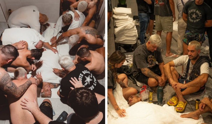 Ritual entre alunos de academia de boxe em São Paulo (Foto: Reprodução)