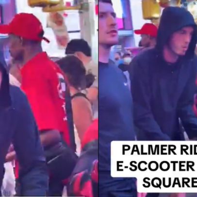Palmer é flagrado de patinete elétrico na Times Square antes da final do Mundial