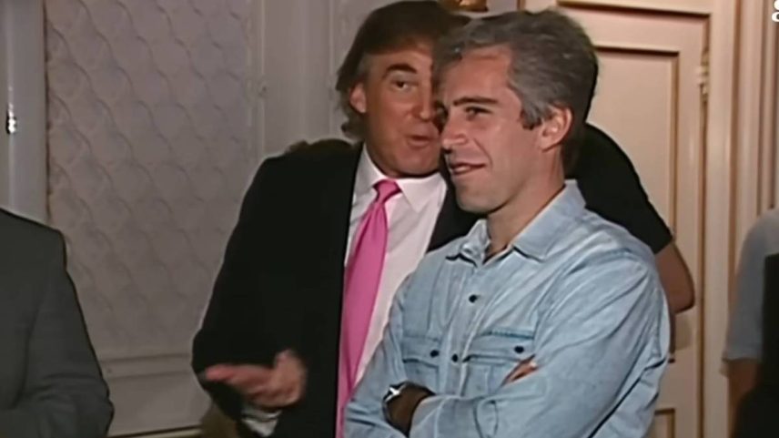 Um vídeo gravado pelo canal de televisão NBC mostra Donald Trump em Mar-a-Lago com Jeffrey Epstein, em 1992 (Foto: Reprodução/CNBC no Youtube)