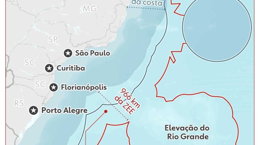 Brasil reivindica ilha submersa no Oceano Atlântico (Foto: Arte g1)