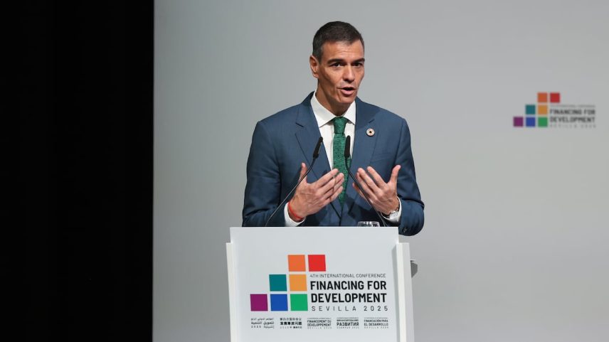 O presidente do Governo, Pedro Sánchez, durante a cúpula da ONU, este terça. (Foto: Alejandro Ruesga)