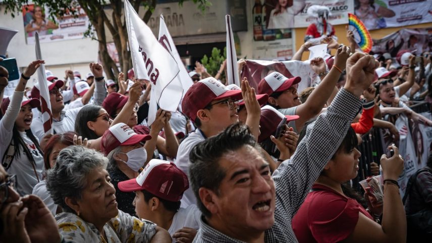 Simpatizantes de Morena, em 16 de abril de 2024. (Foto: Nayeli Cruz)
