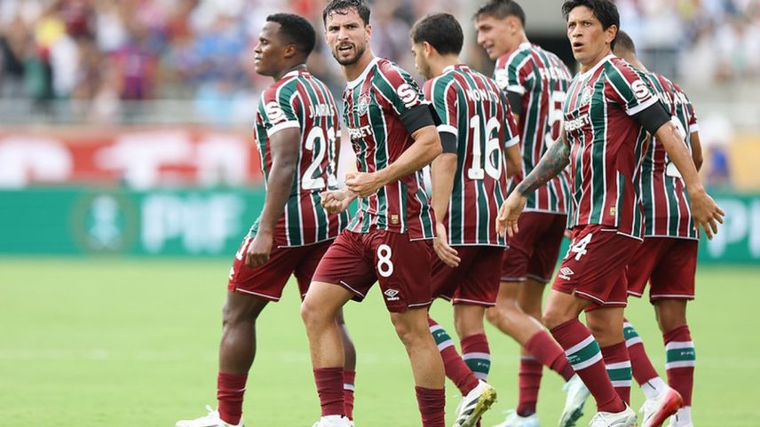 Martinelli comemora gol que abriu caminho para vaga do Fluminense (Foto: Divulgação)